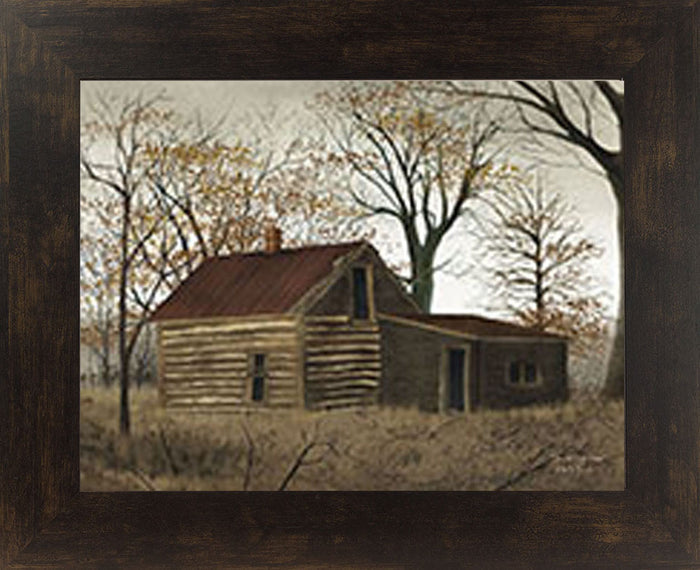 The Old Log Home by artist Billy Jacobs BJ426 - Summer Snow Art