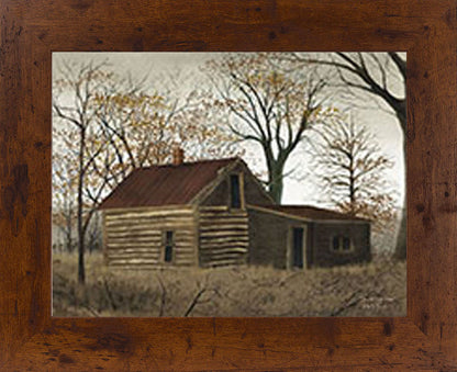 The Old Log Home by artist Billy Jacobs BJ426 - Summer Snow Art