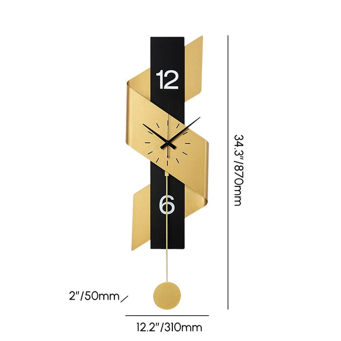 Luxury Ribbon metal wall clock