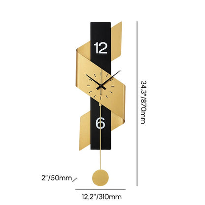 Luxury Ribbon metal wall clock