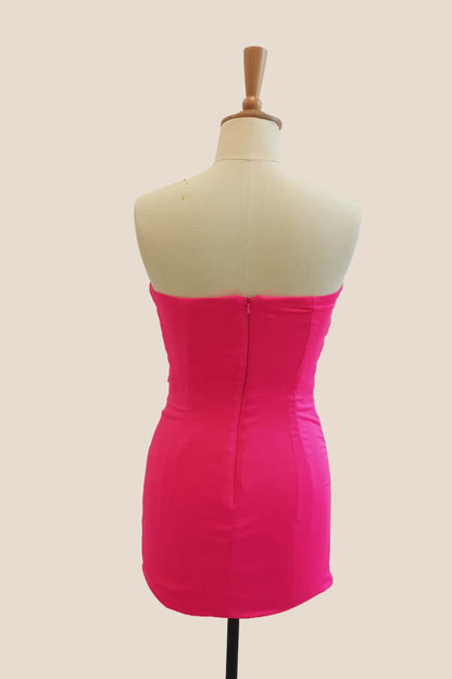 Double Twists Pink Fitted Mini Dress