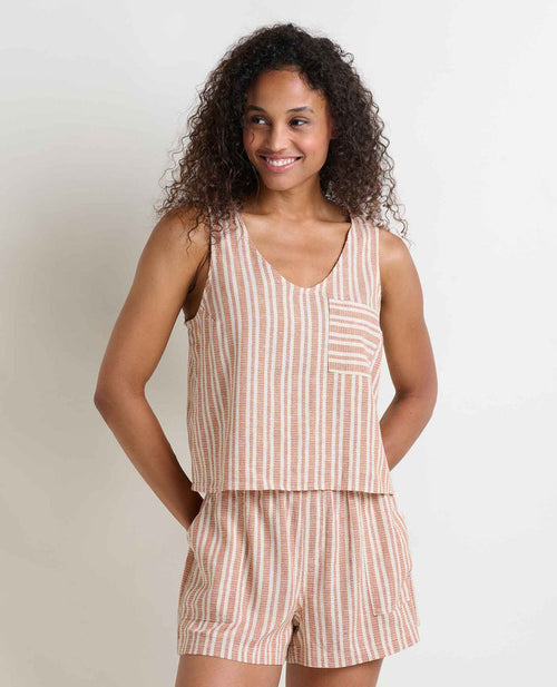 TOAD&CO TAJ HEMP BUTTON BACK TANK WOMENS TANK TOP