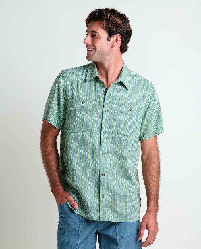 TOAD&CO TAJ HEMP SHORT SLEEVE BUTTON DOWN MENS SHIRT