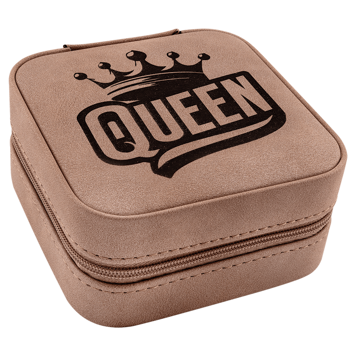 Travel Jewelry Box – Laserable Leatherette | 4" x 4"