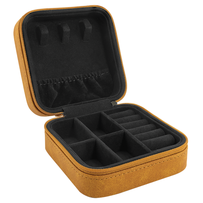 Travel Jewelry Box – Laserable Leatherette | 4" x 4"