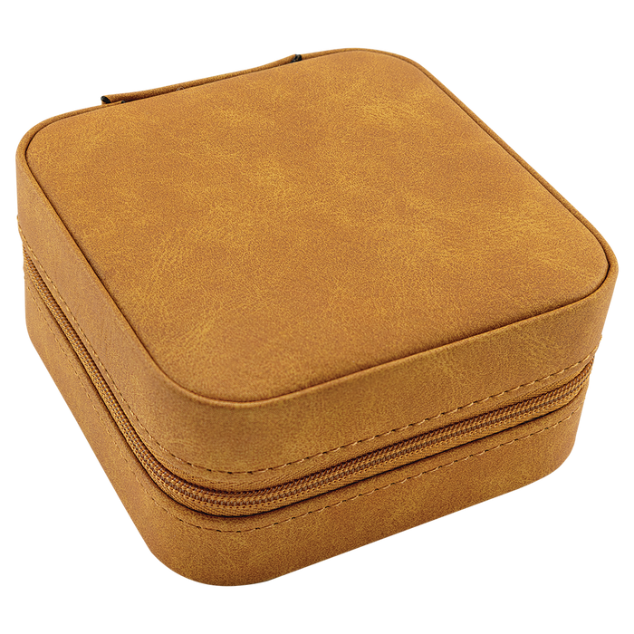 Travel Jewelry Box – Laserable Leatherette | 4" x 4"