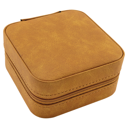 Travel Jewelry Box – Laserable Leatherette | 4" x 4"