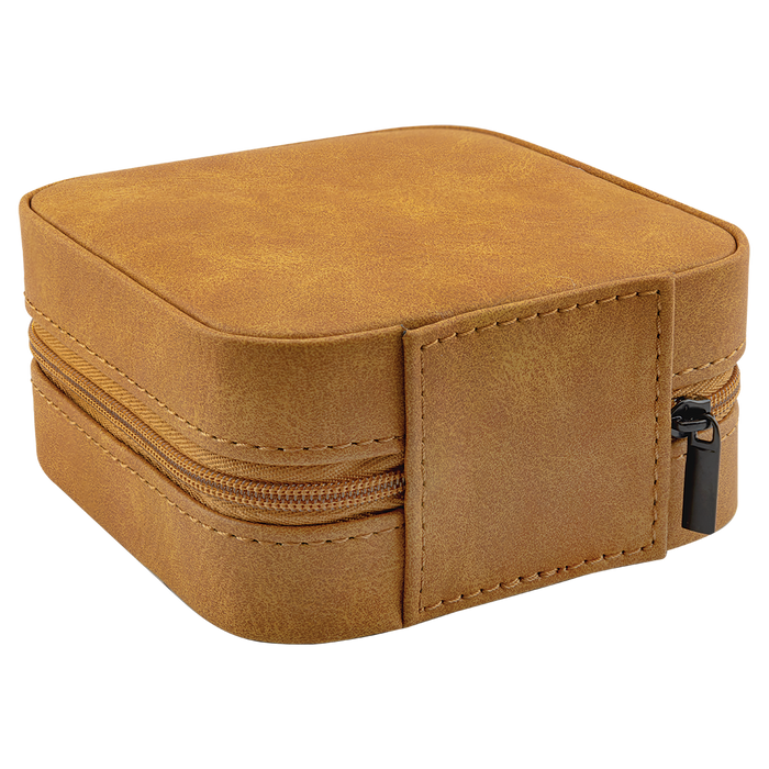 Travel Jewelry Box – Laserable Leatherette | 4" x 4"