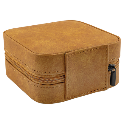 Travel Jewelry Box – Laserable Leatherette | 4" x 4"