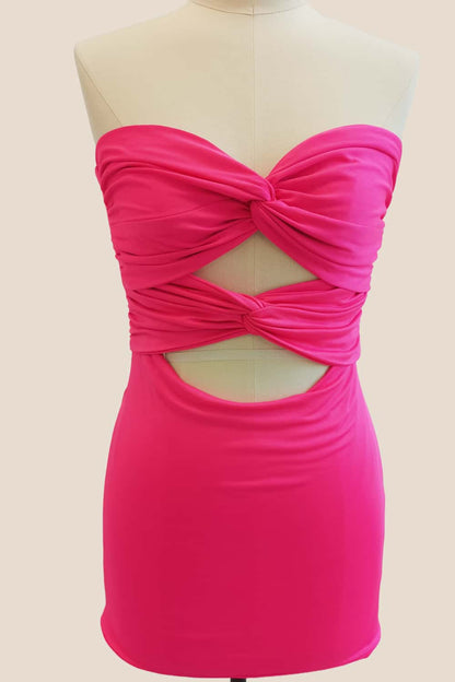 Double Twists Black Fitted Mini Dress