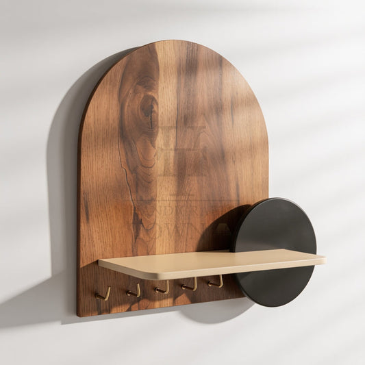 Walnut Key Holder With Storage