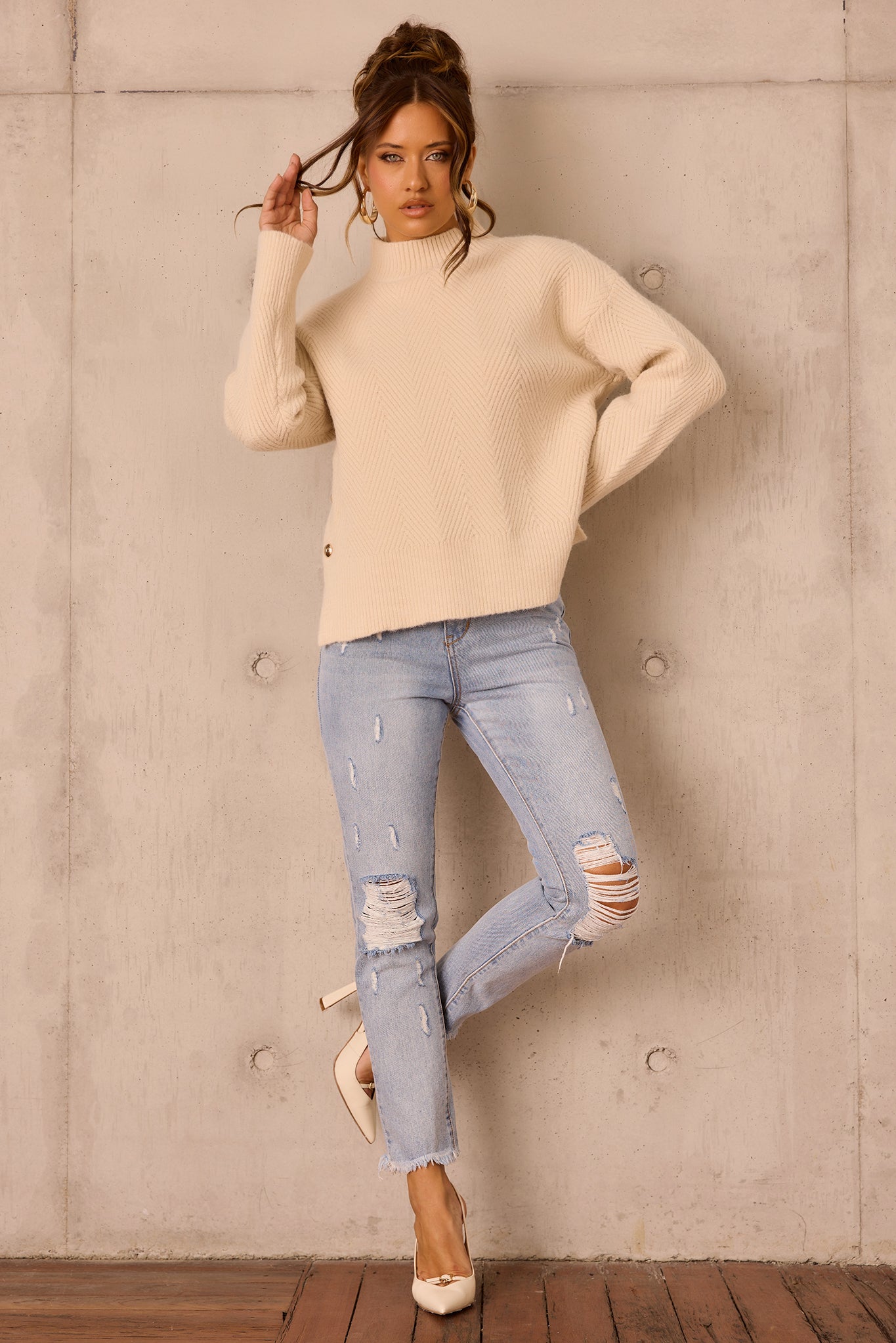 Washed Ashore Knit Sweater - Bone