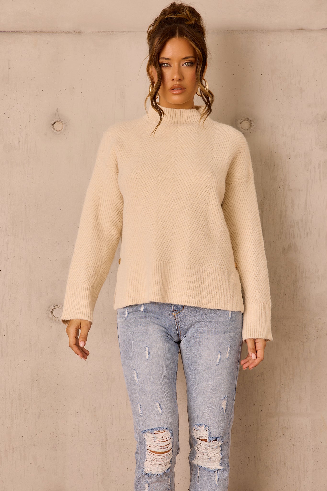 Washed Ashore Knit Sweater - Bone
