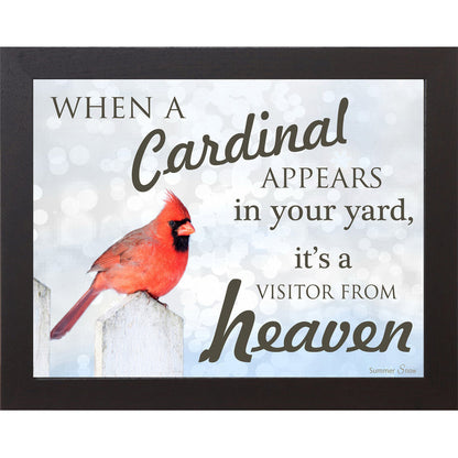 When a Cardinal Appears – Cardinal Remembrance Framed Wall Art | Spiritual Comfort Decor (SS9718) - Summer Snow Art