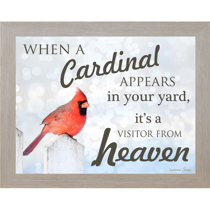When a Cardinal Appears – Cardinal Remembrance Framed Wall Art | Spiritual Comfort Decor (SS9718) - Summer Snow Art