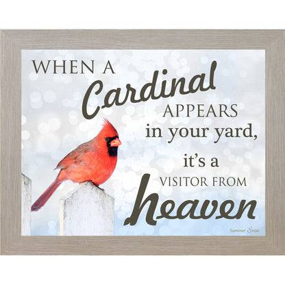 When a Cardinal Appears – Cardinal Remembrance Framed Wall Art | Spiritual Comfort Decor (SS9718) - Summer Snow Art