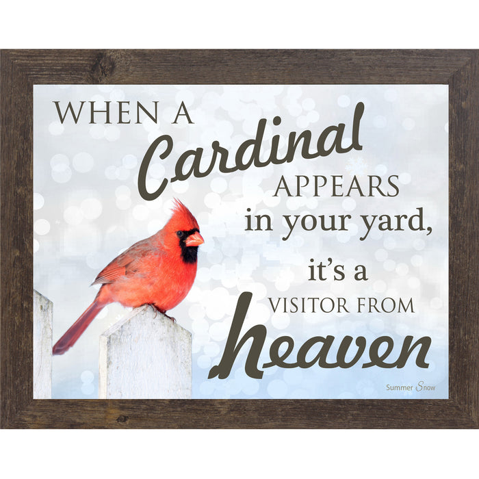 When a Cardinal Appears – Cardinal Remembrance Framed Wall Art | Spiritual Comfort Decor (SS9718) - Summer Snow Art